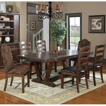 7 Trestle Table and Chair Set